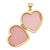 14k Scrolled Design Reverses to LOVE YOU ALWAYS Script 18mm Heart Locket
