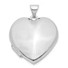 14k White Gold Polished Domed Plain 21mm Heart Locket