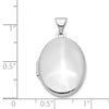 14k White Gold Polished Plain 21mm Oval Locket