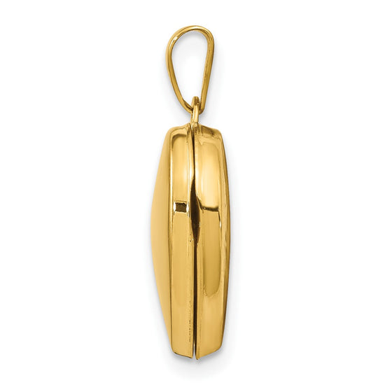 14k Polished Plain 15mm Heart Locket