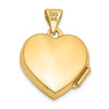 14k Polished Plain 15mm Heart Locket