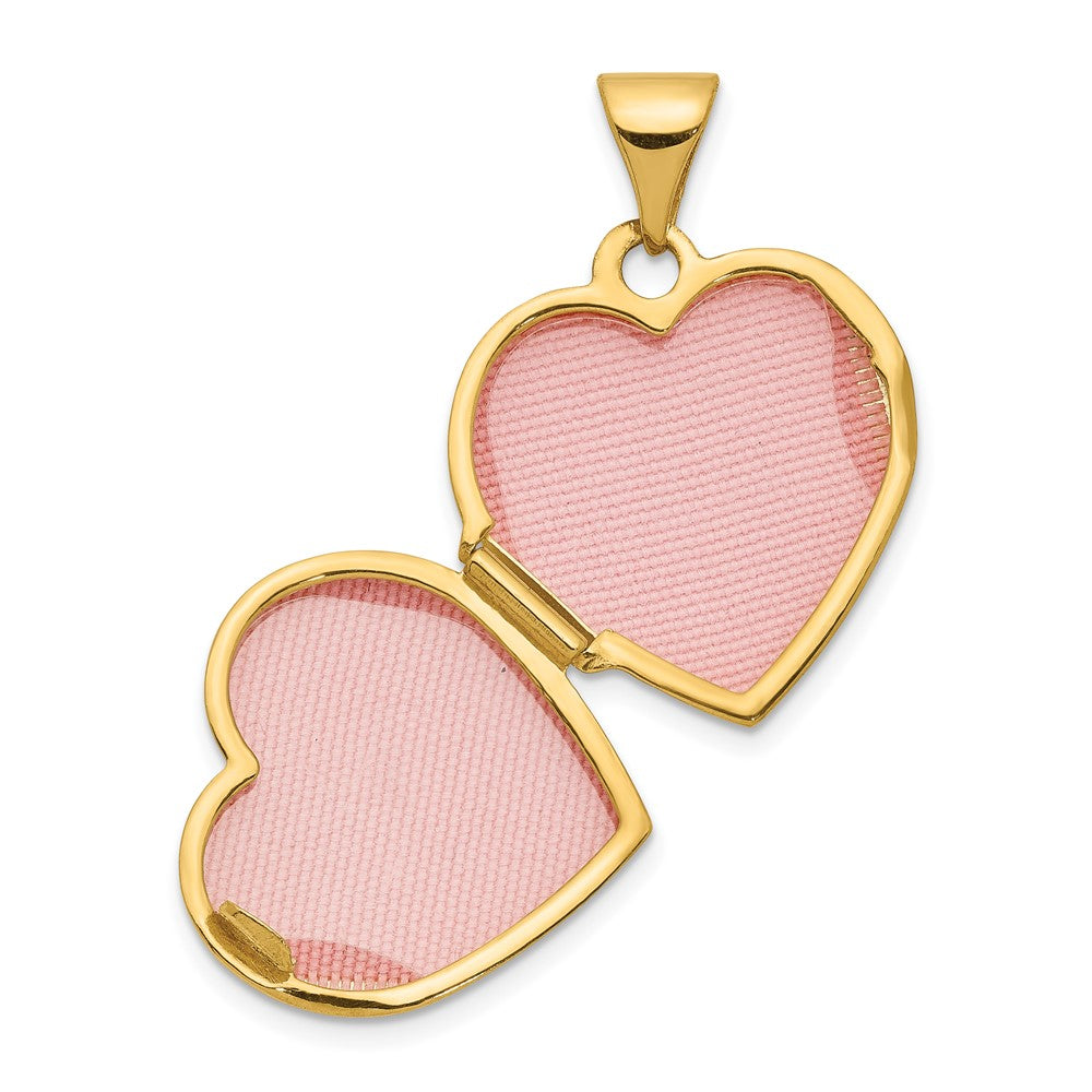 14k Polished Plain 15mm Heart Locket