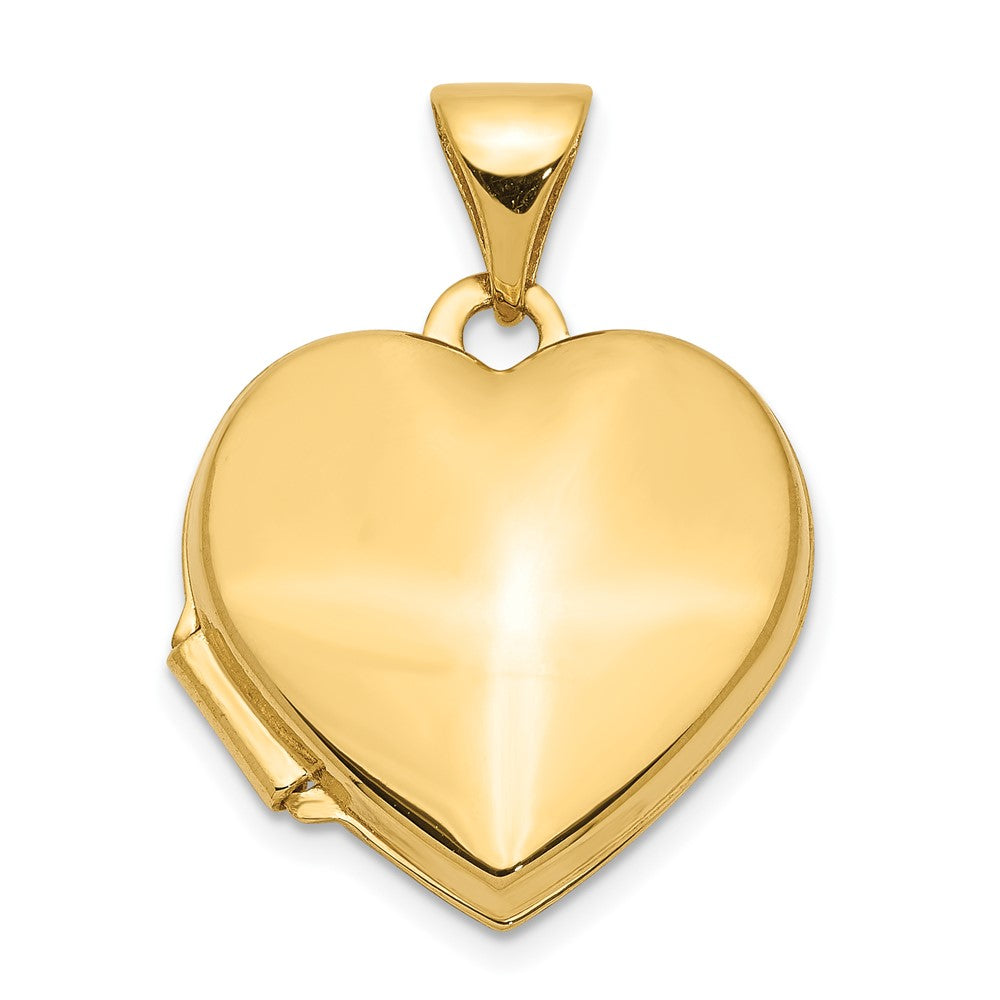 14k Polished Plain 15mm Heart Locket