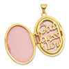 14k with White Rhodium Diamond Guardian Angel with Poem on Reverse 26mm Oval Family Locket
