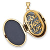 14k with White Rhodium Diamond Guardian Angel with Poem on Reverse 26mm Oval Family Locket