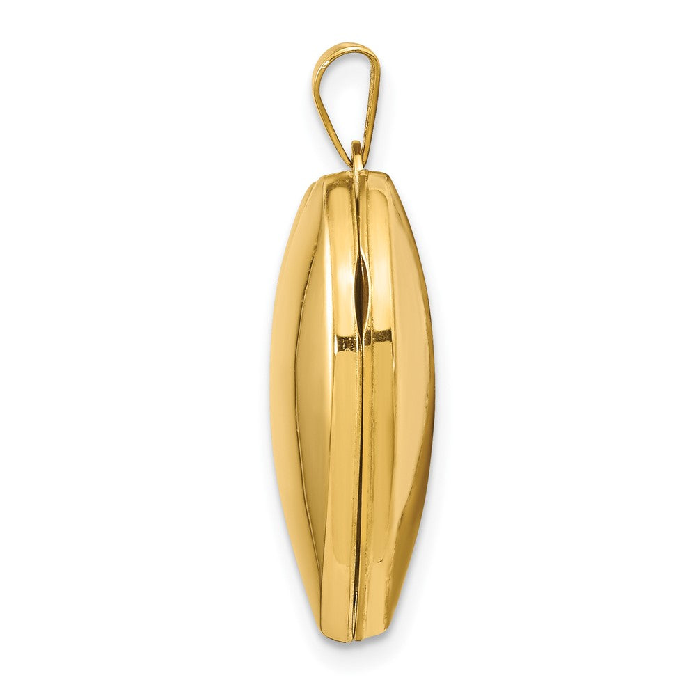 14k Polished Domed Plain 21mm Heart Locket