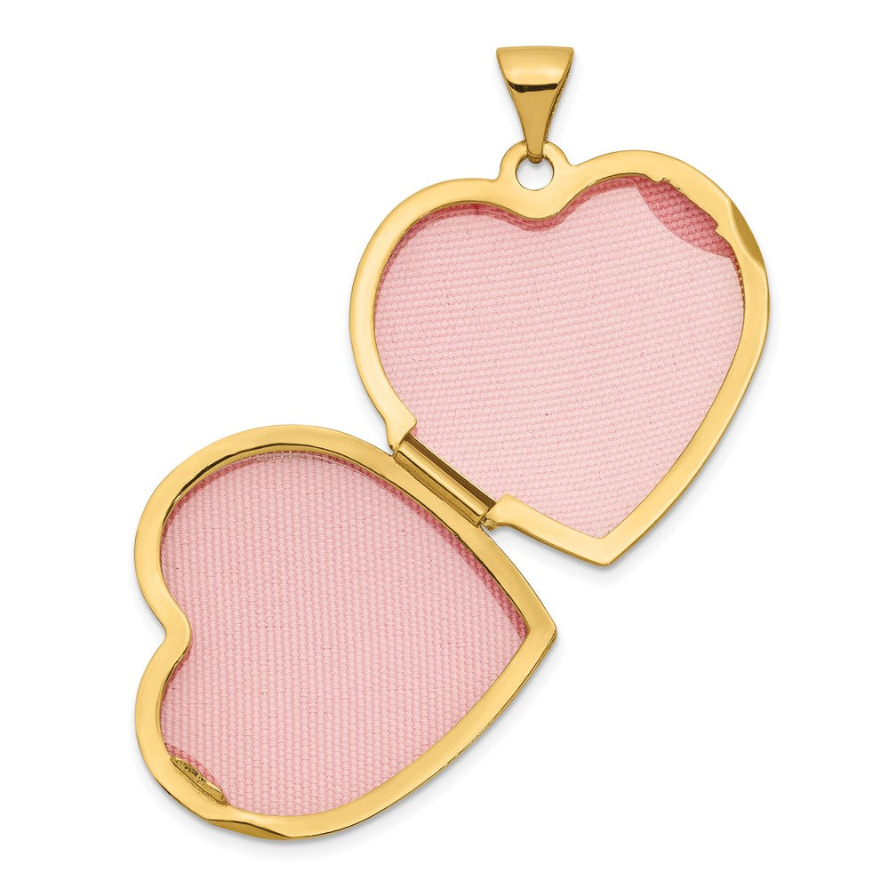 14k Polished Domed Plain 21mm Heart Locket