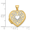 14k with White Rhodium Celtic Knot with Heart of Gold Poem on Reverse 18mm Heart Locket