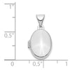 14k White Gold Polished Plain 13mm Oval Locket