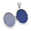 14k White Gold Scalloped Border 17mm Oval Locket