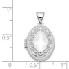 14k White Gold Scalloped Border 17mm Oval Locket