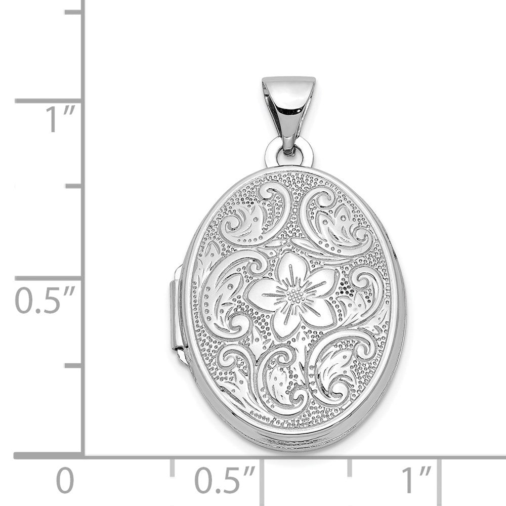 Gold Polished Flower Oval Lockets