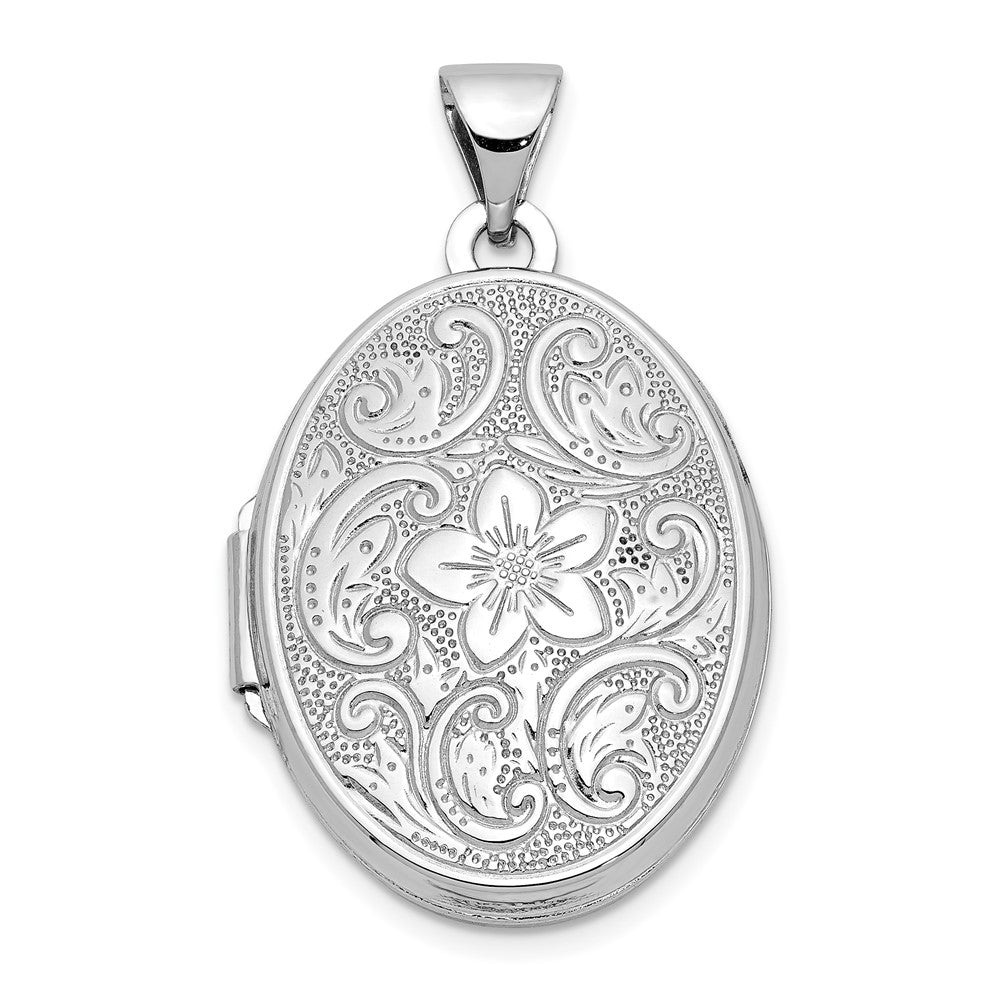 Gold Polished Flower Oval Lockets