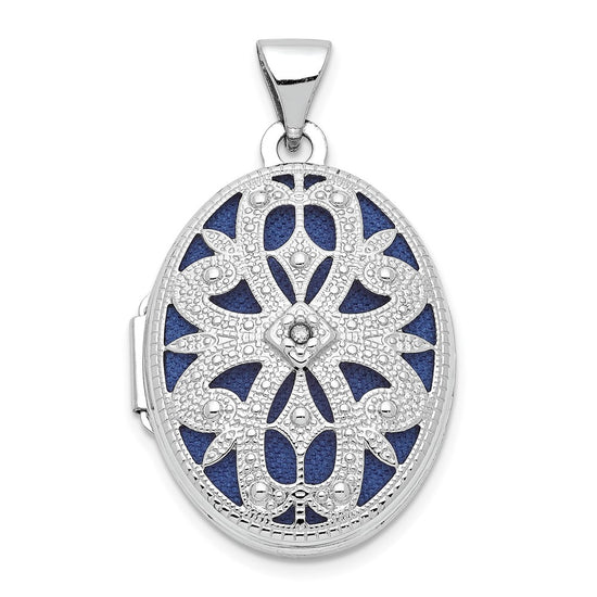 Gold Polished Diamond Oval Lockets