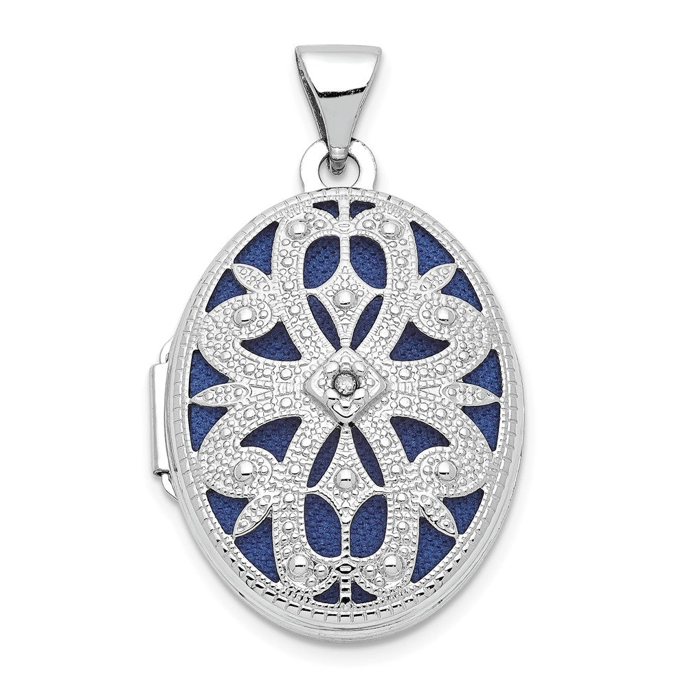 Gold Polished Diamond Oval Lockets
