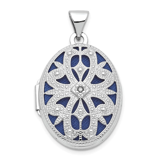 Gold Polished Diamond Oval Lockets