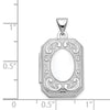 14k White Gold Fancy Border 20x15mm Rectangle Locket