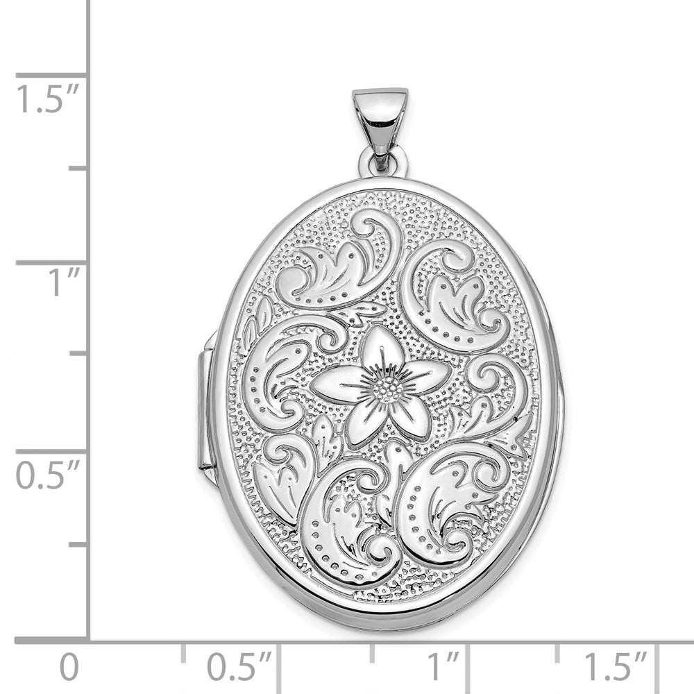 Gold Polished Flower Oval Lockets