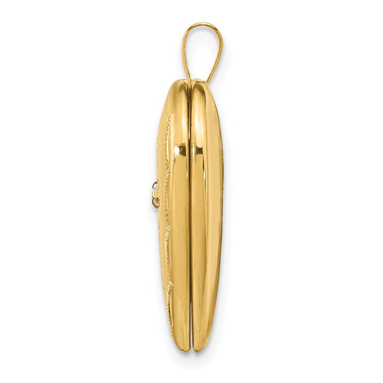 Gold Polished Cross Heart Lockets