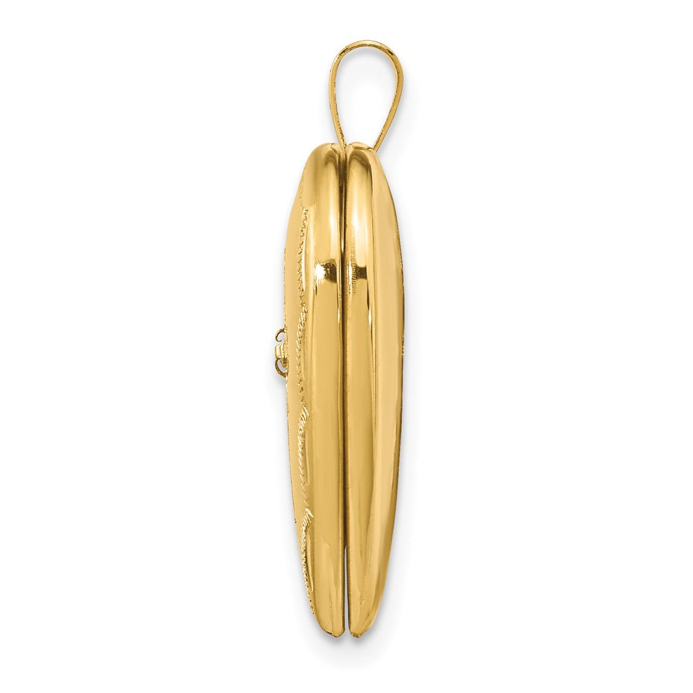 Gold Polished Cross Heart Lockets