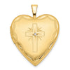 Gold Polished Cross Heart Lockets