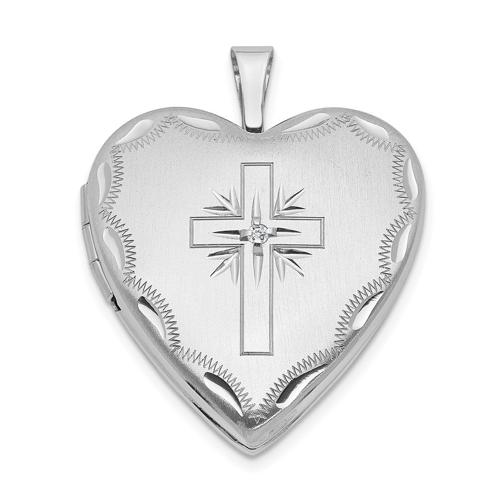 Gold Polished Cross Heart Lockets