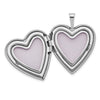 14K White Gold Diamond Star 20mm Heart Locket
