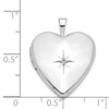 14K White Gold Diamond Star 20mm Heart Locket