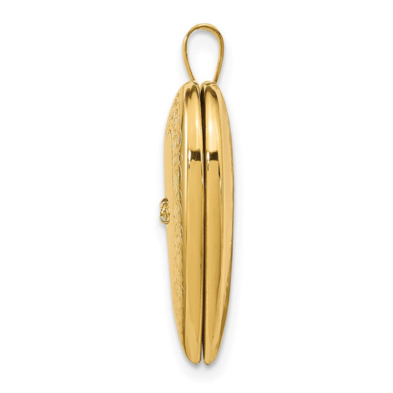 Gold Polished Diamond Heart Lockets