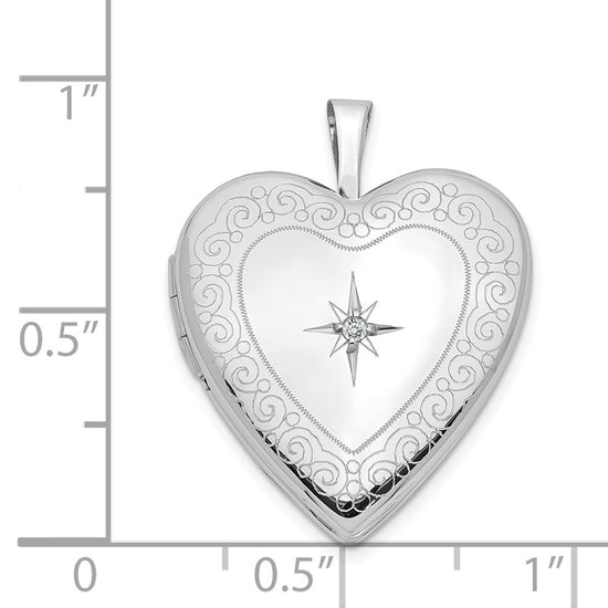 Gold Polished Diamond Heart Lockets