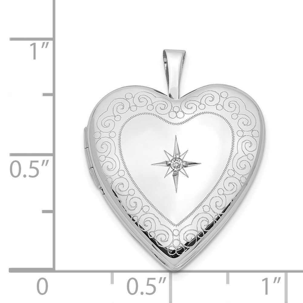 Gold Polished Diamond Heart Lockets