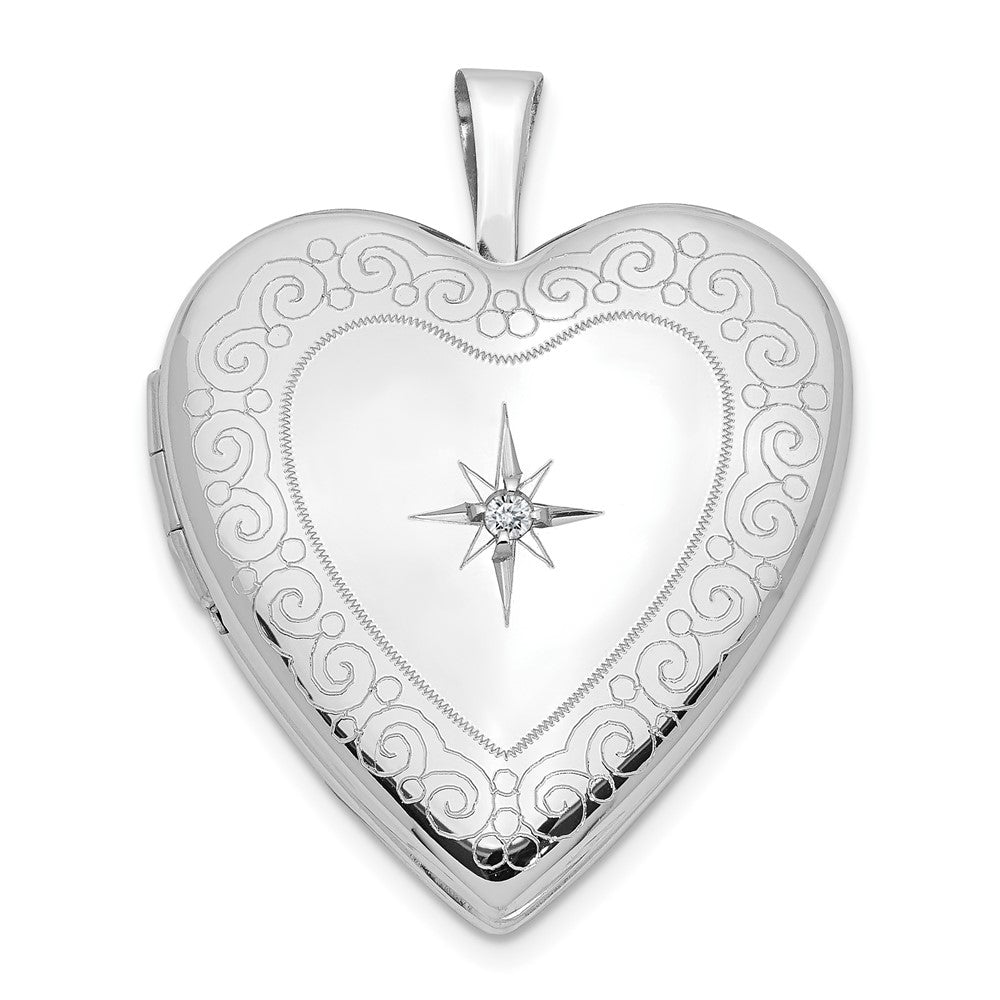 Gold Polished Diamond Heart Lockets