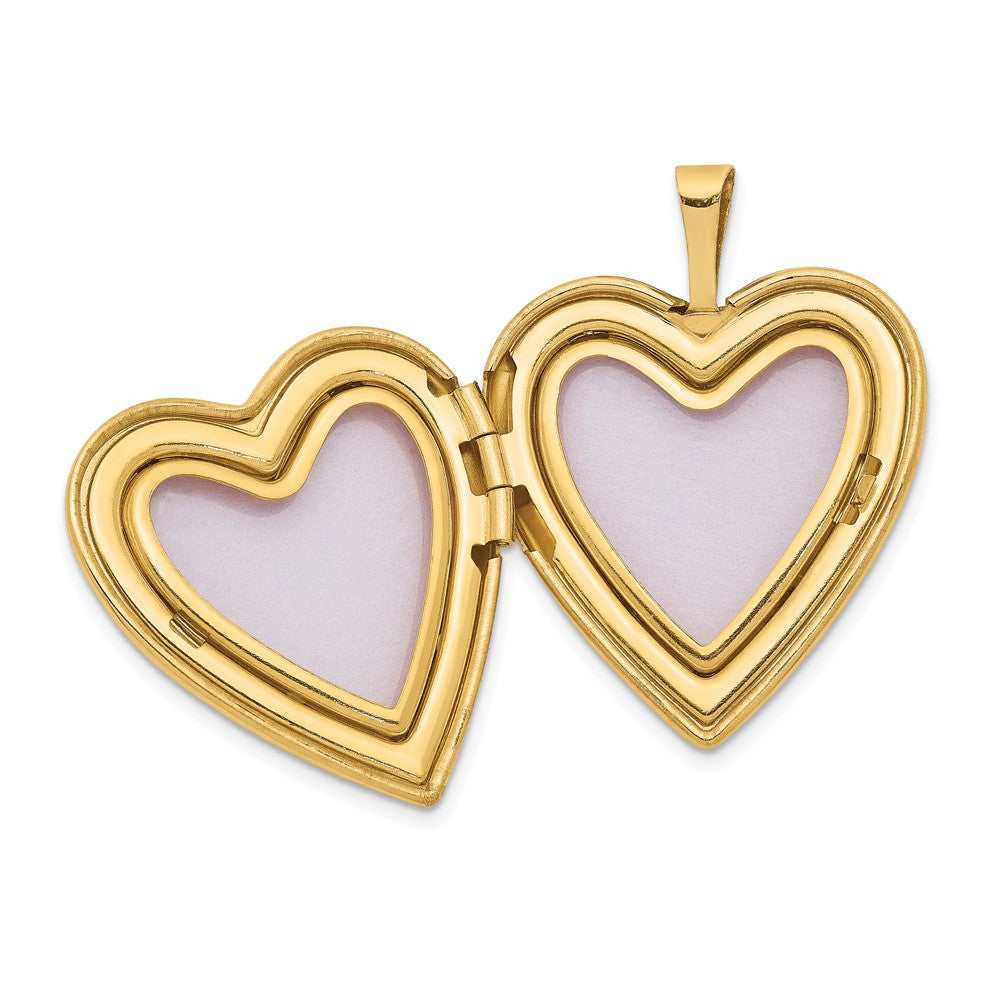 14K Floral Vine Border 20mm Heart Locket