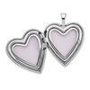 14K White Gold Floral Vine Border 20mm Heart Locket