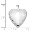 14K White Gold Floral Vine Border 20mm Heart Locket