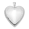 14K White Gold Floral Vine Border 20mm Heart Locket