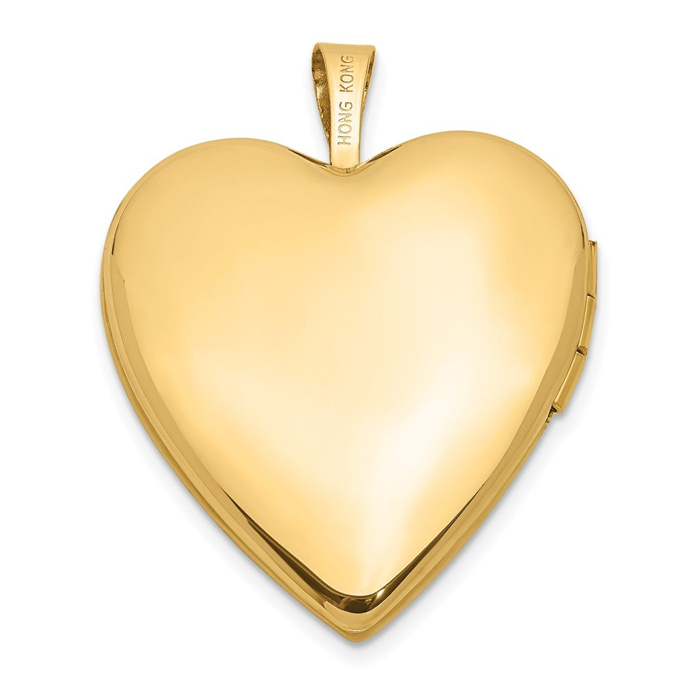 14K Satin Diamond Star I LOVE YOU Script 20mm Heart Locket