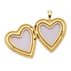 14K Pink and Green Enamel Rose 20mm Heart Locket