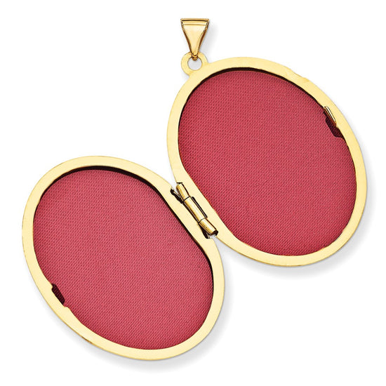 Gold Polished Flower Oval Lockets