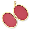Gold Polished Flower Oval Lockets