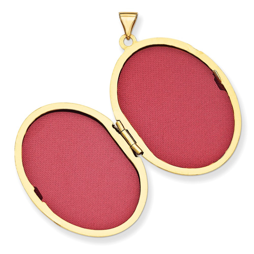 Gold Polished Flower Oval Lockets