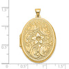 Gold Polished Flower Oval Lockets