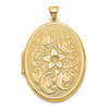 Gold Polished Flower Oval Lockets