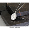 14k White Gold Fancy Half Swirl Design 26mm Oval Locket