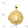 14k Polished Scroll Design 16mm Round Locket