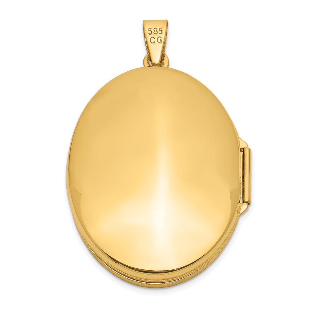 14k Polished Scroll Border 31mm Oval Locket