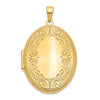 14k Polished Scroll Border 31mm Oval Locket