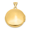 14k Polished Leaves 20mm Round Locket