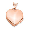 14k Rose Gold Polished Scrolled 15mm Heart Locket