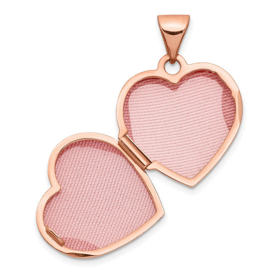 Gold Polished Floral Heart Lockets